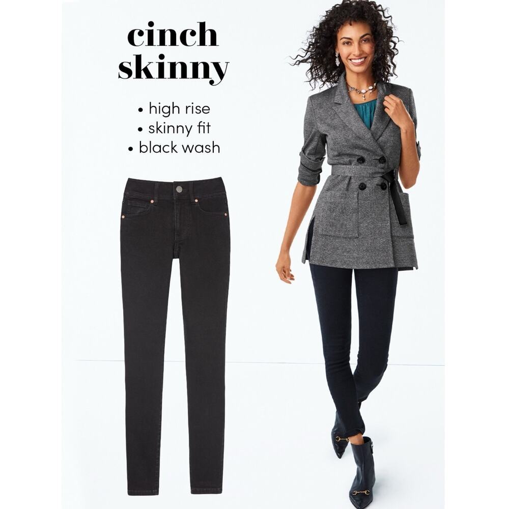 CAbi Black Cinch Skinny Denim Jeans